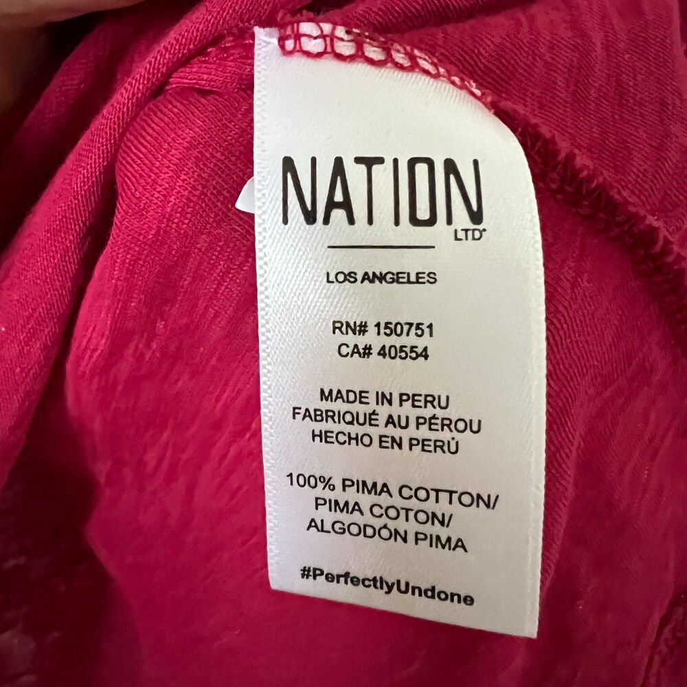Nation LTD Hillary Romance‎ Tee Magenta Pima Cotton Puff Sleeve Top Size M - Picture 6 of 8